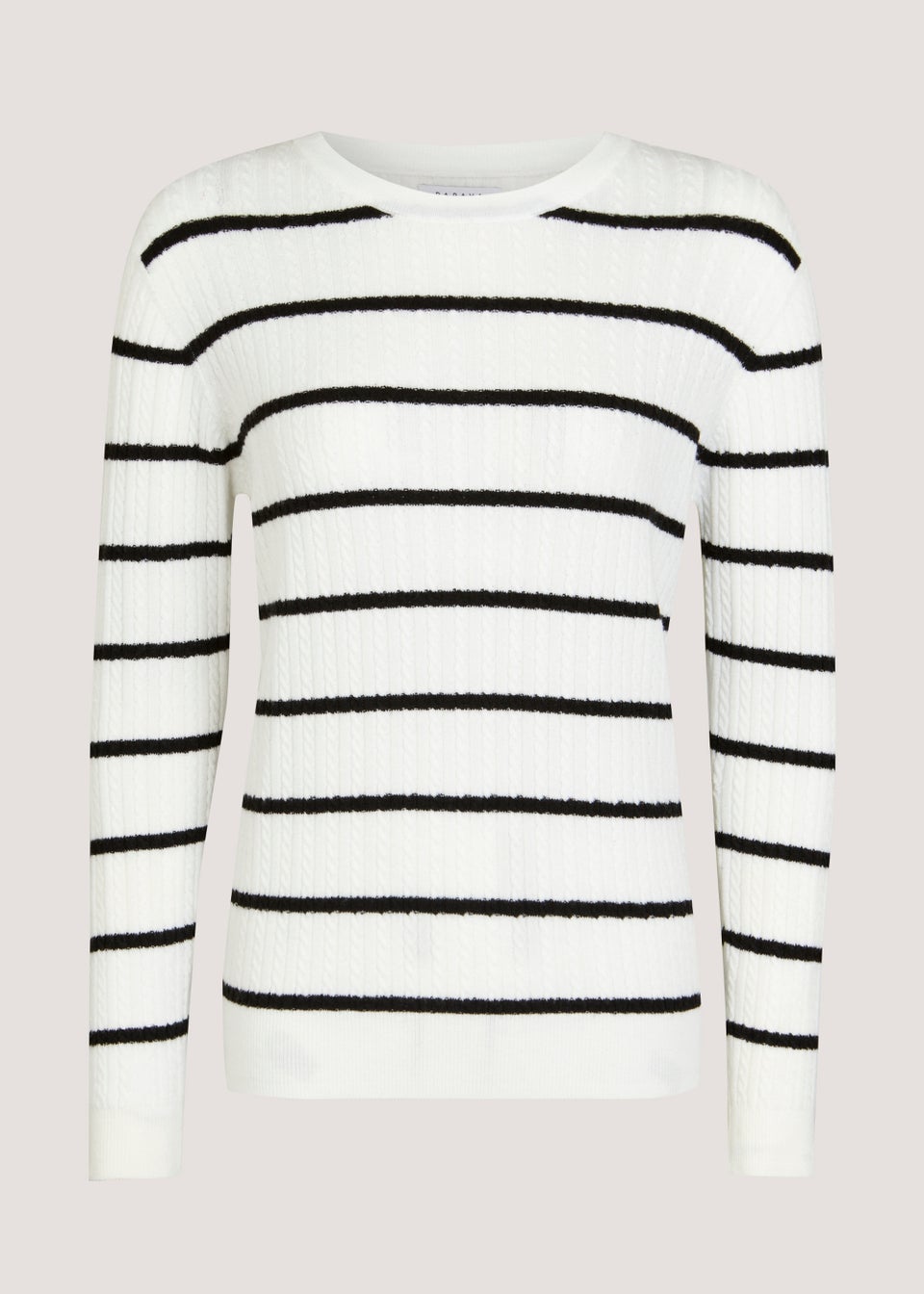 White Stripe Baby Cable Knit Jumper