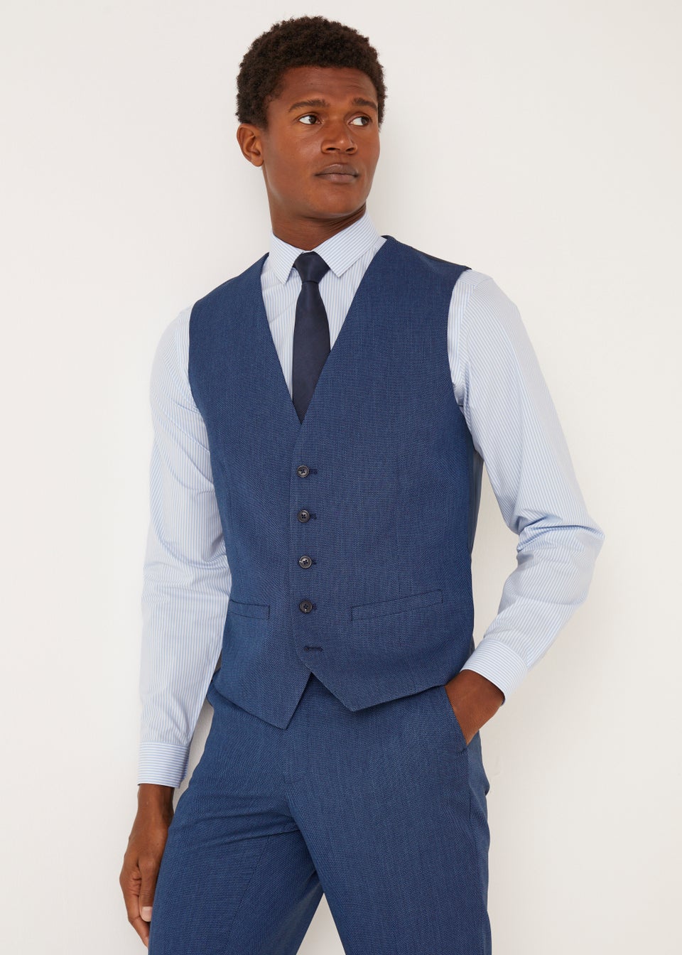 SKINNY CHECK SUIT JACKET AND WAISTCOAT AND TROUSER  boohooMAN UK