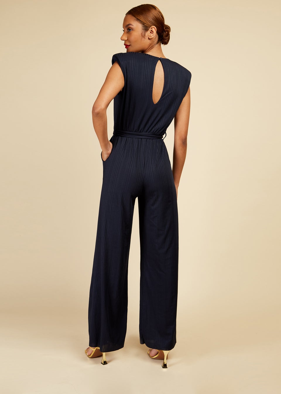 Little mistress tall lace applique top tailored jumpsuit 2025