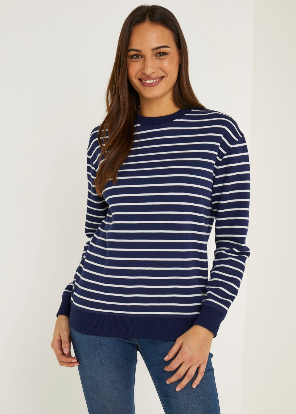 Navy Stripe Sweatshirt - Matalan
