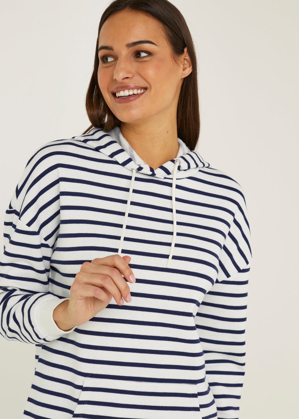 Cream Stripe Hoodie