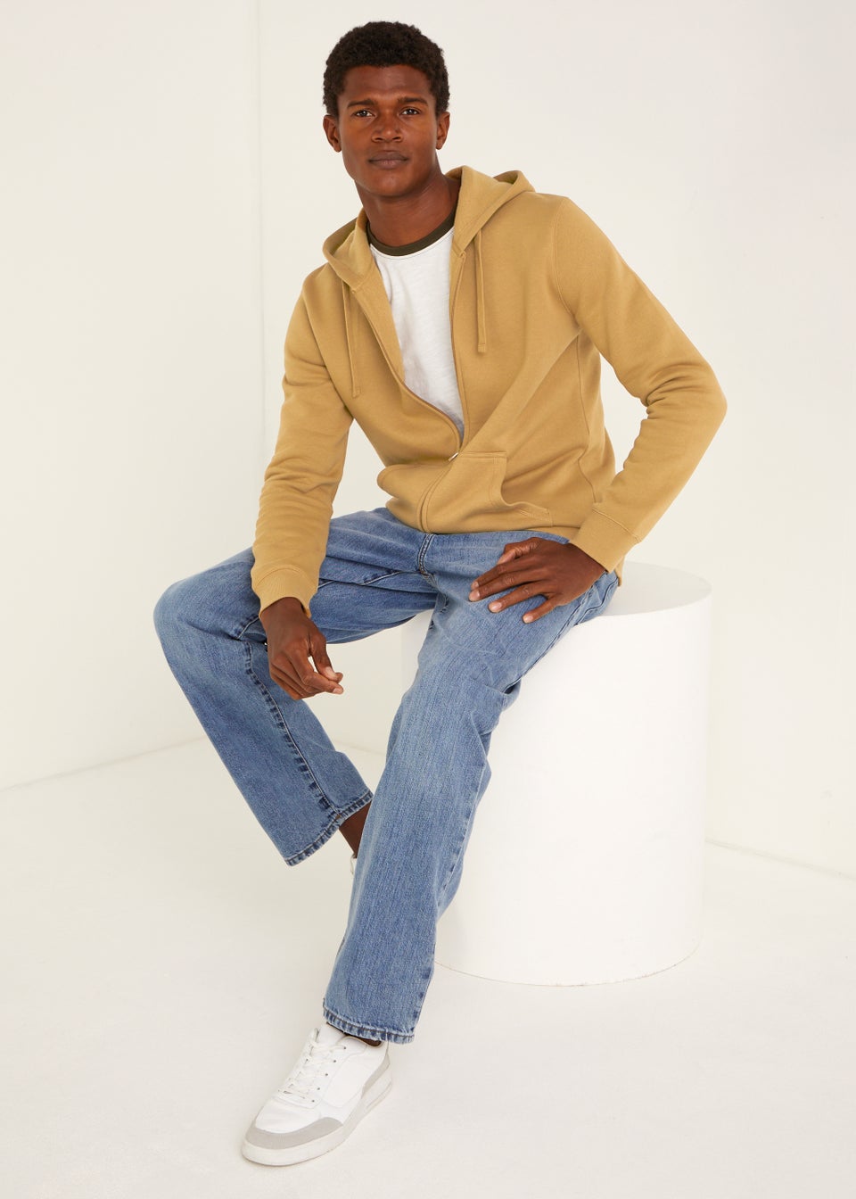 Sand oversized zip front sweater store