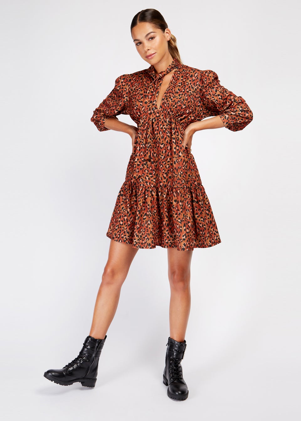 Girls on film leopard print dress cheap