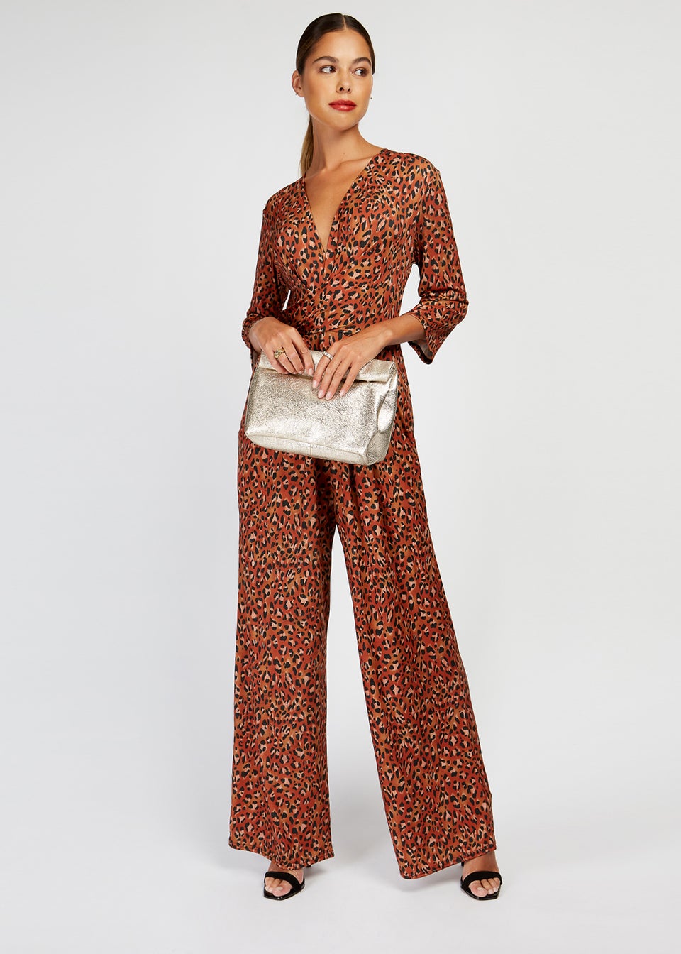 Girls on Film Animal Print Jumpsuit Matalan