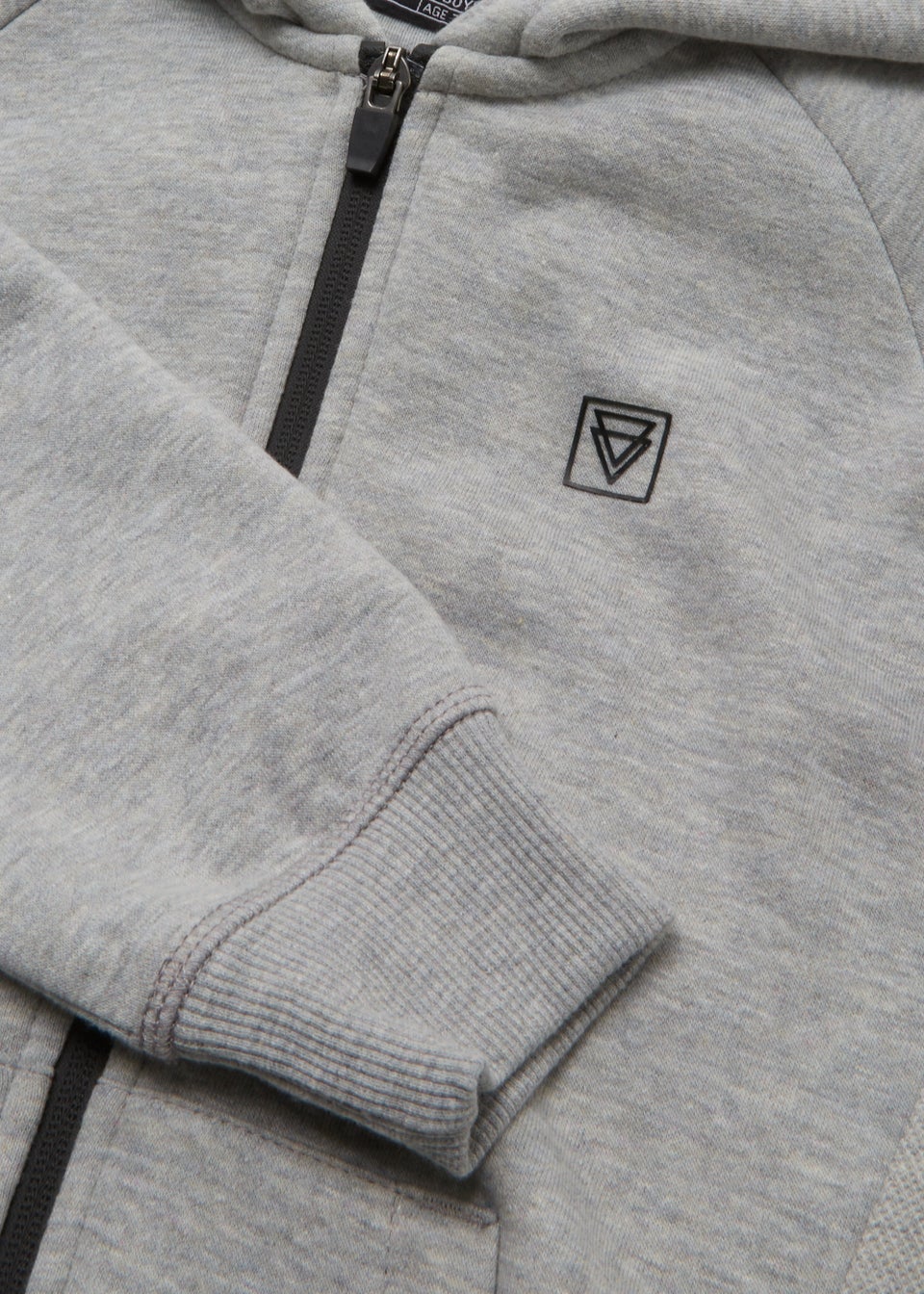 Boys Grey Waffle Zip Up Hoodie (4-15yrs)