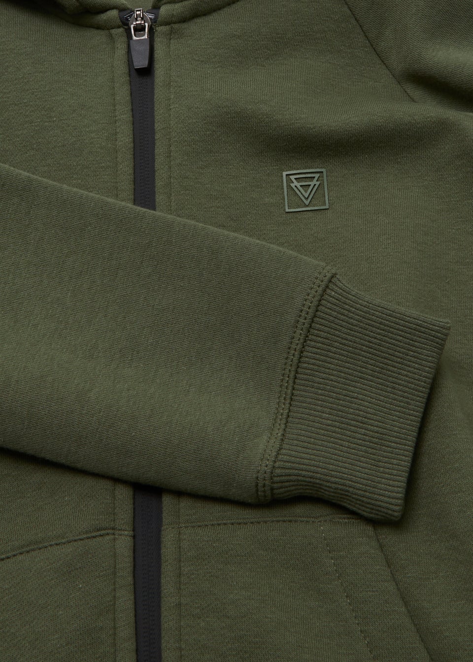 Boys Khaki Mesh Zip Up Hoodie (4-15yrs)