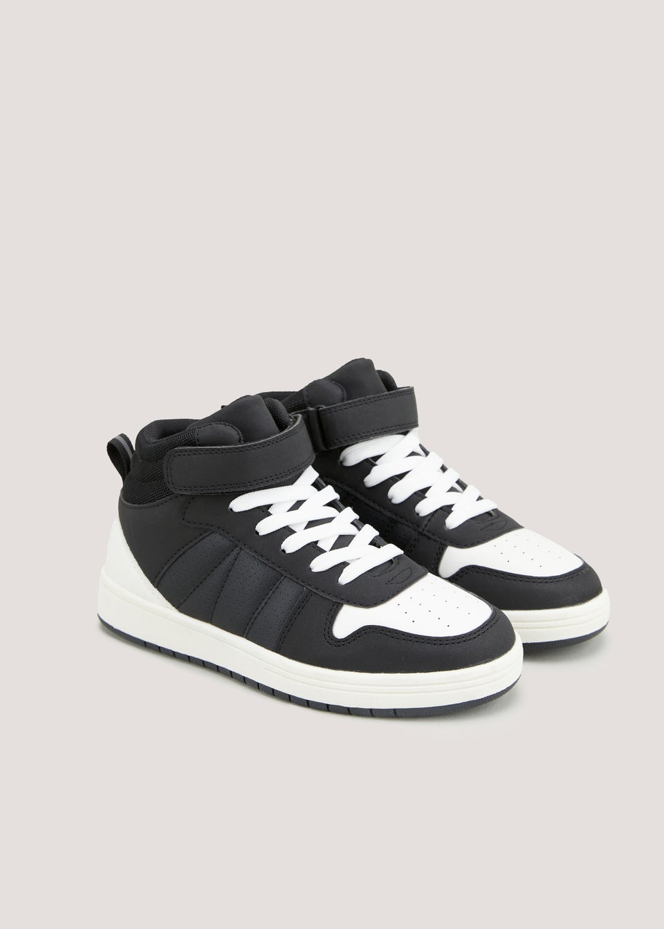 Boys Black PU High Top Trainers (Younger 10-Older 6)