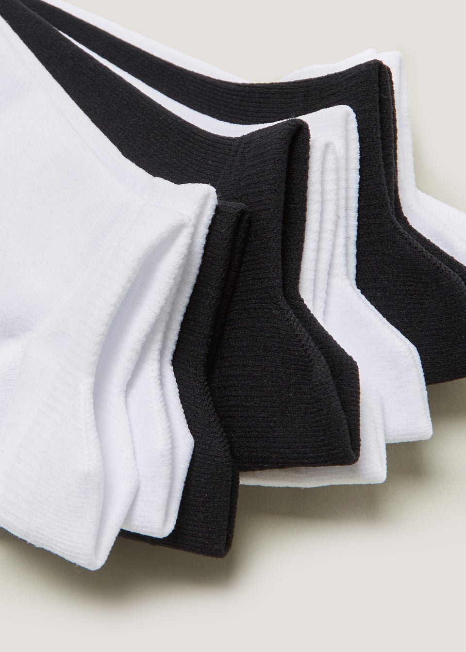 5 Pack Black & White Microfibre Trainer Socks