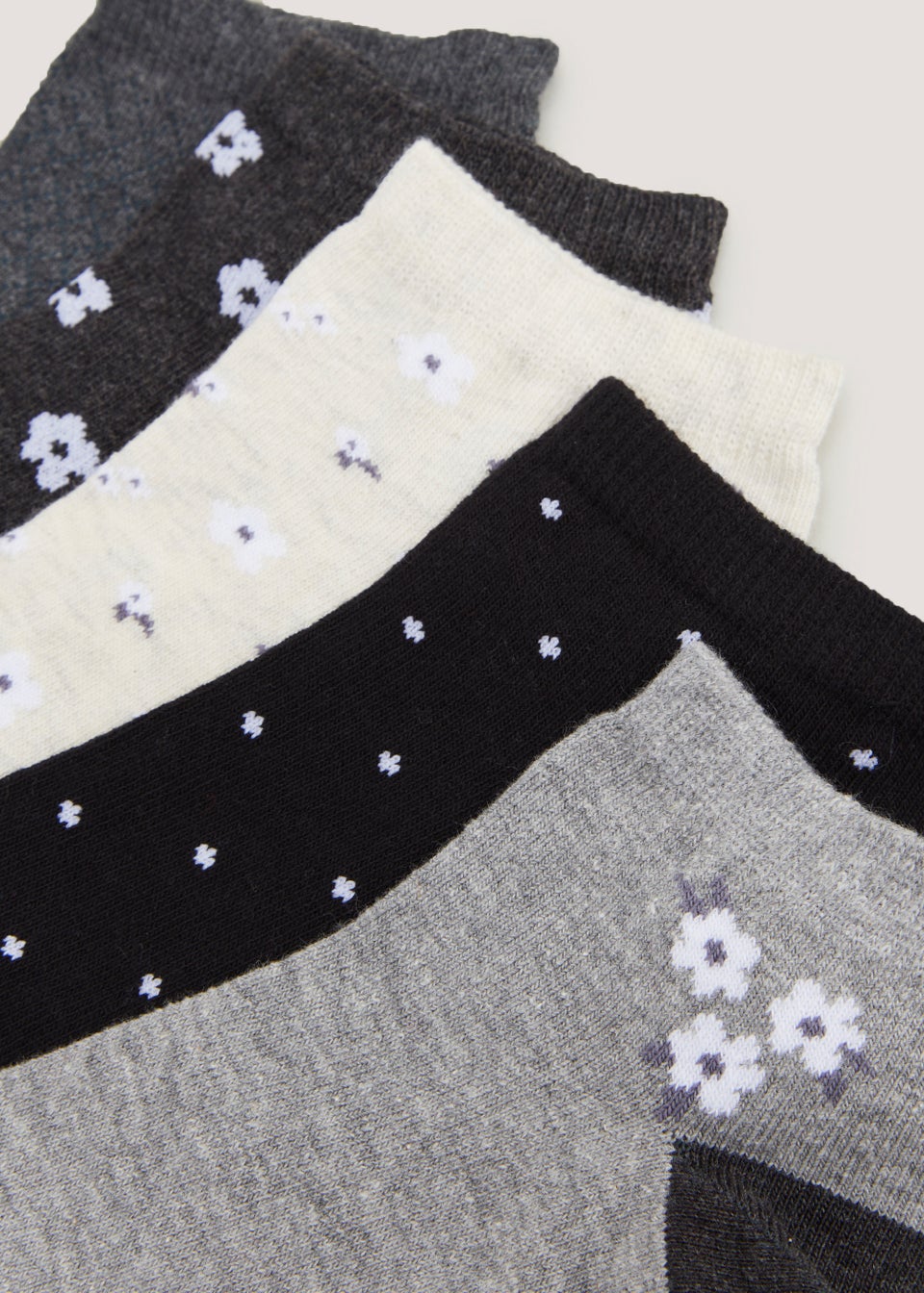 Black 5 Pack Floral Socks