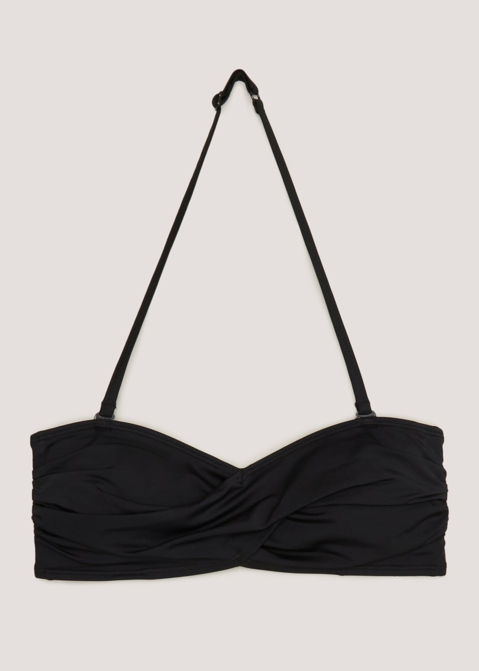 Black Twist Bandeau Bikini Top