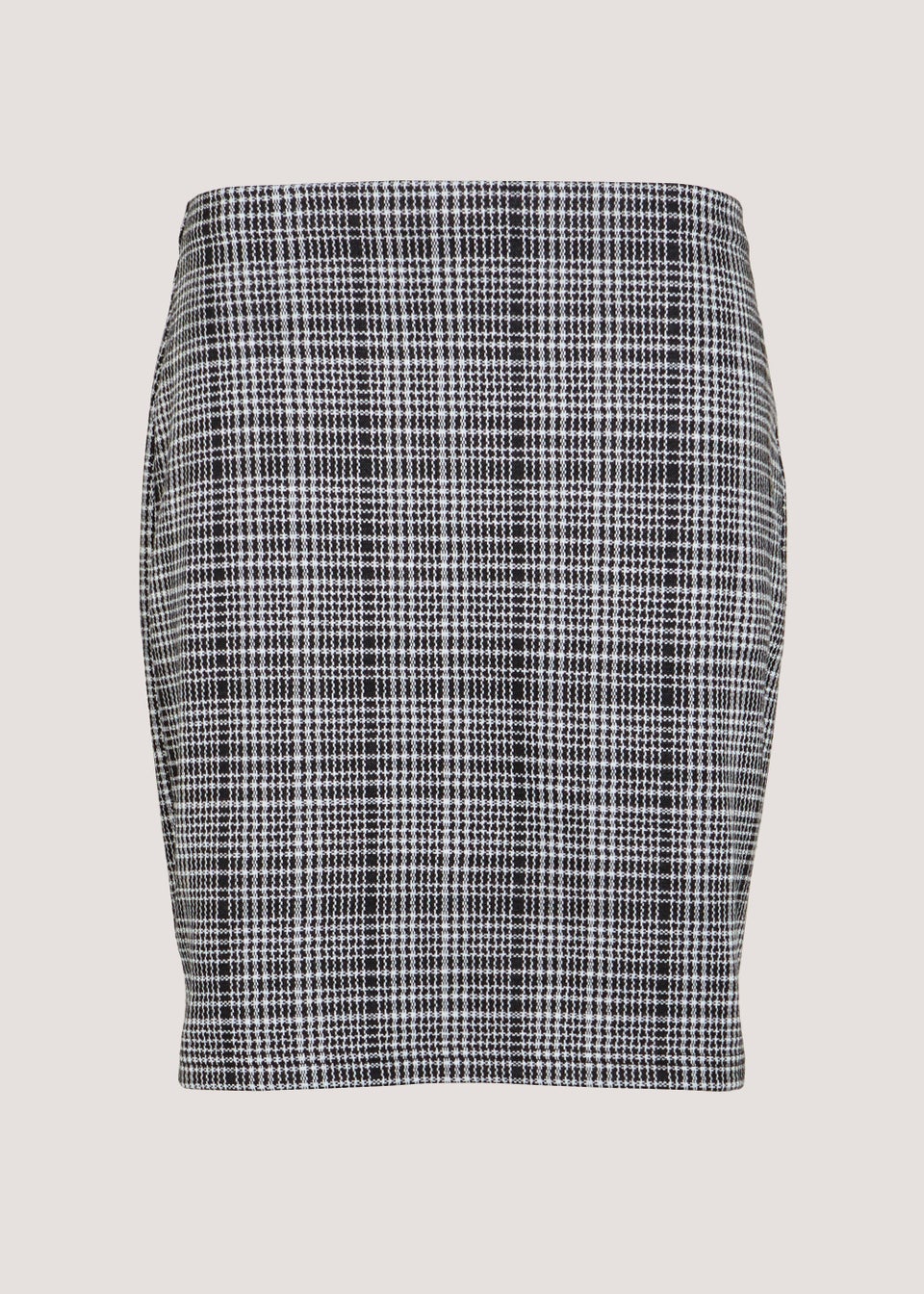 Grey Check Textured Mini Skirt