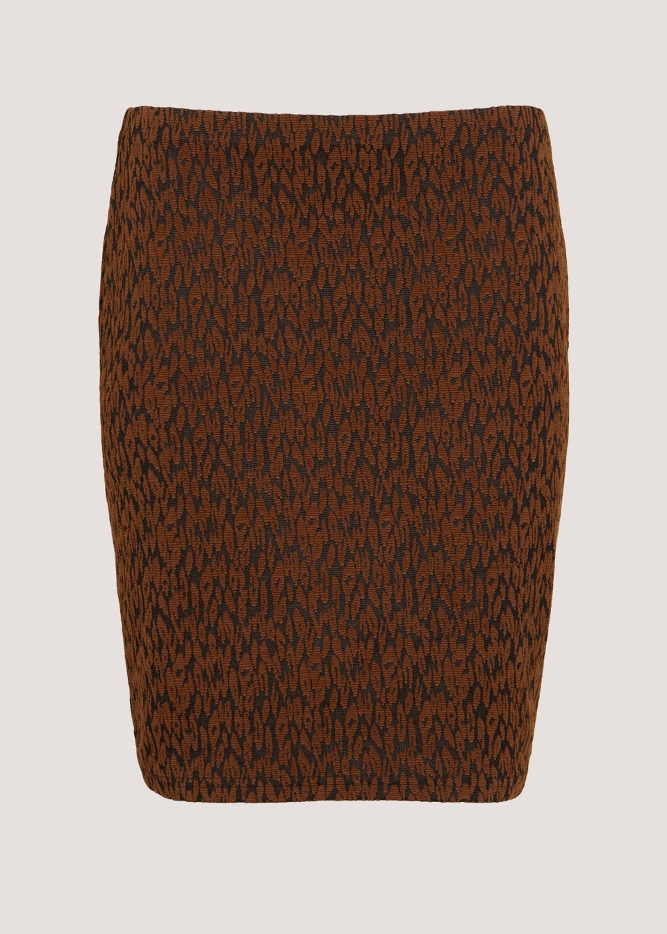 Brown Animal Print Textured Mini Skirt