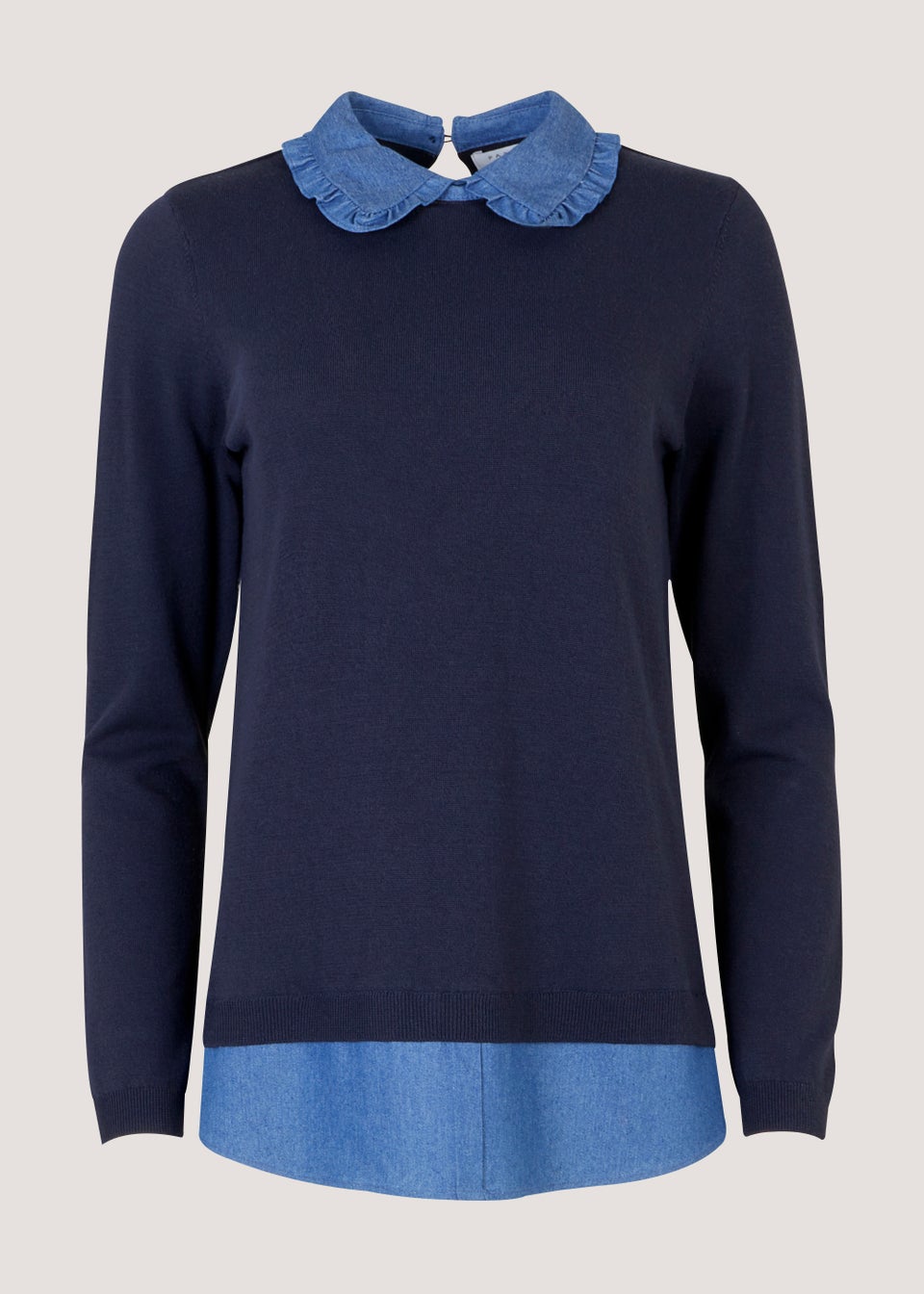 Jumper with shirt insert clearance