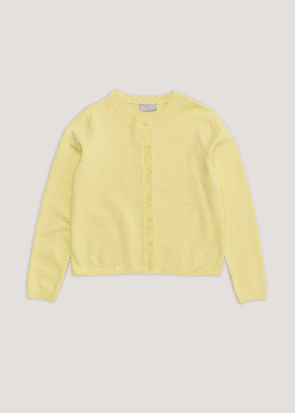 Girls Lemon Scalloped Cardigan 4 13yrs