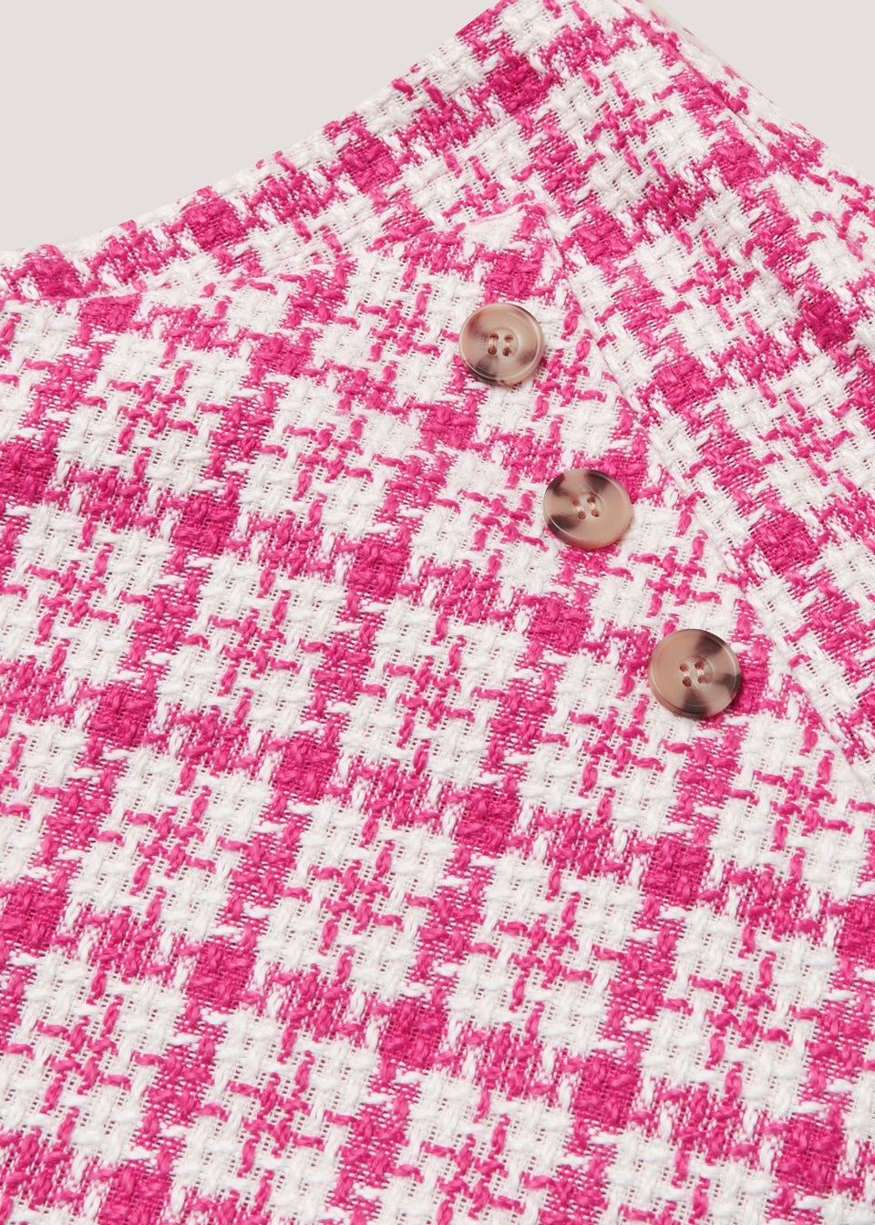 Girls Pink Check Button Skort (4-13yrs)