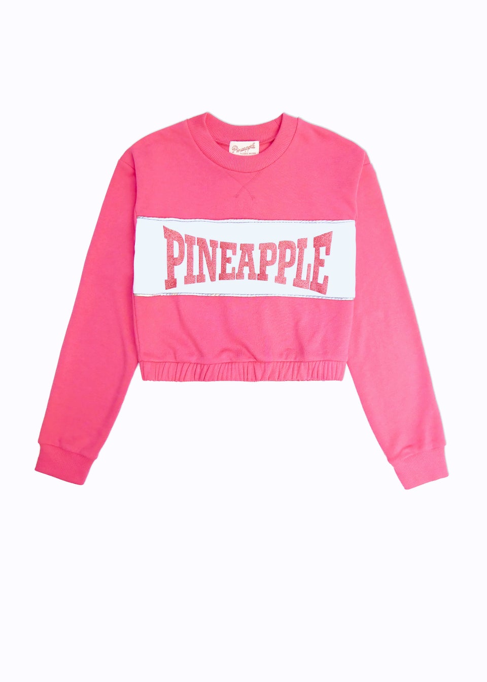 Girls Pineapple Pink Glitter Sweatshirt (5-13yrs)