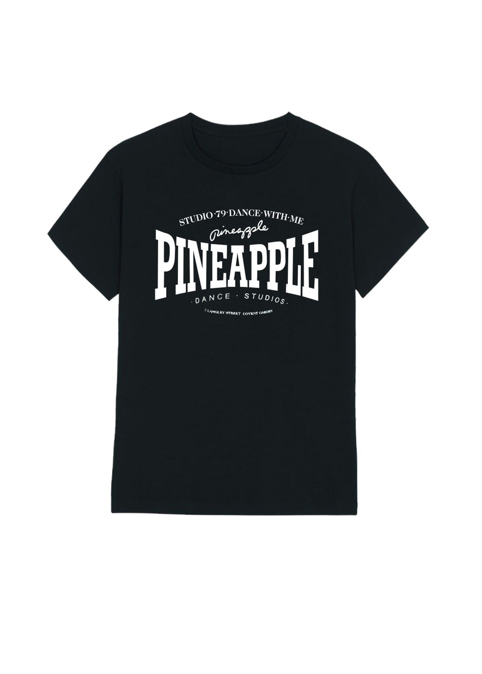 Girls Pineapple Black Cotton Logo T-Shirt (5-13yrs)