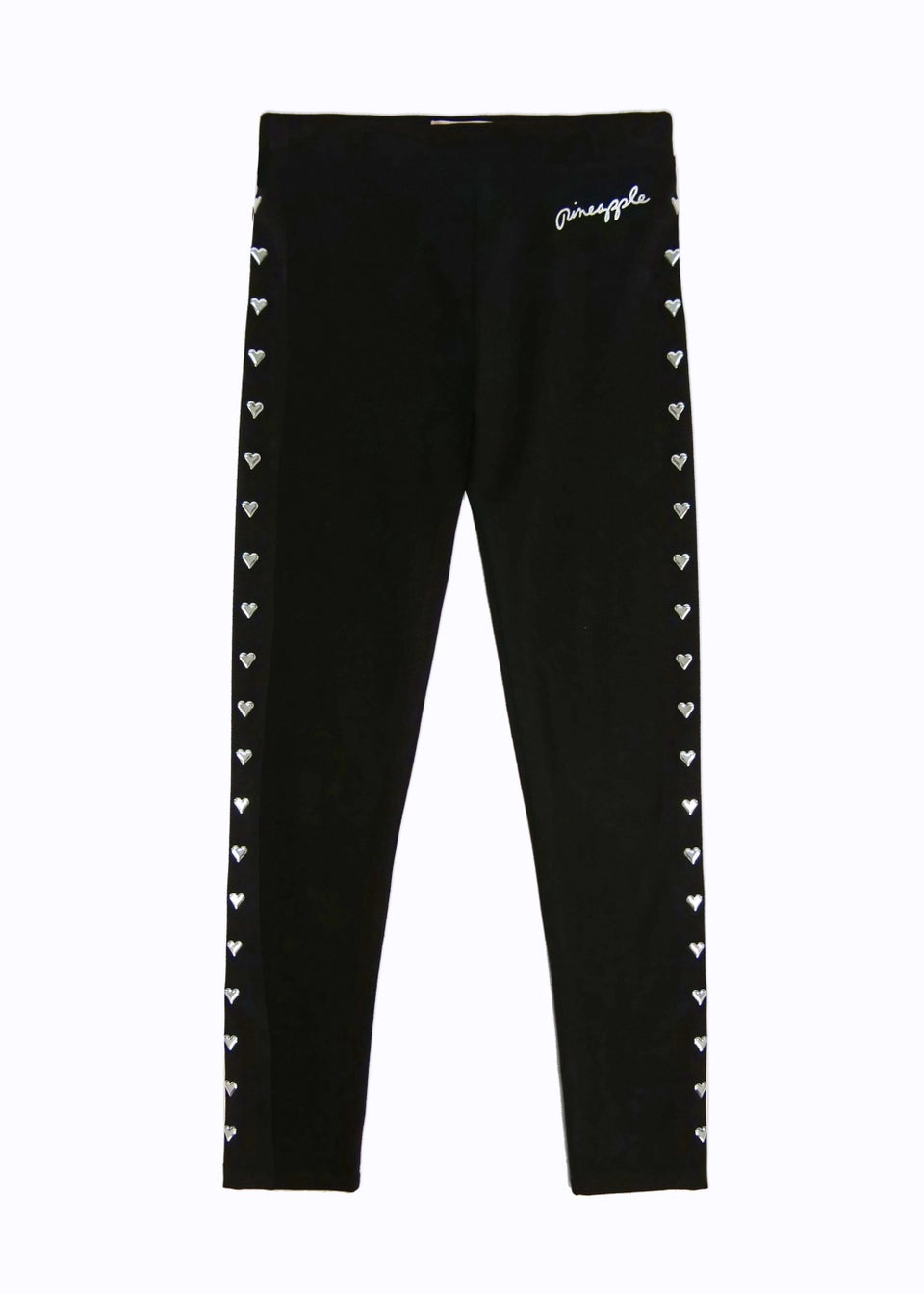 Girls Pineapple Black Heart Stud Leggings (5-12yrs)