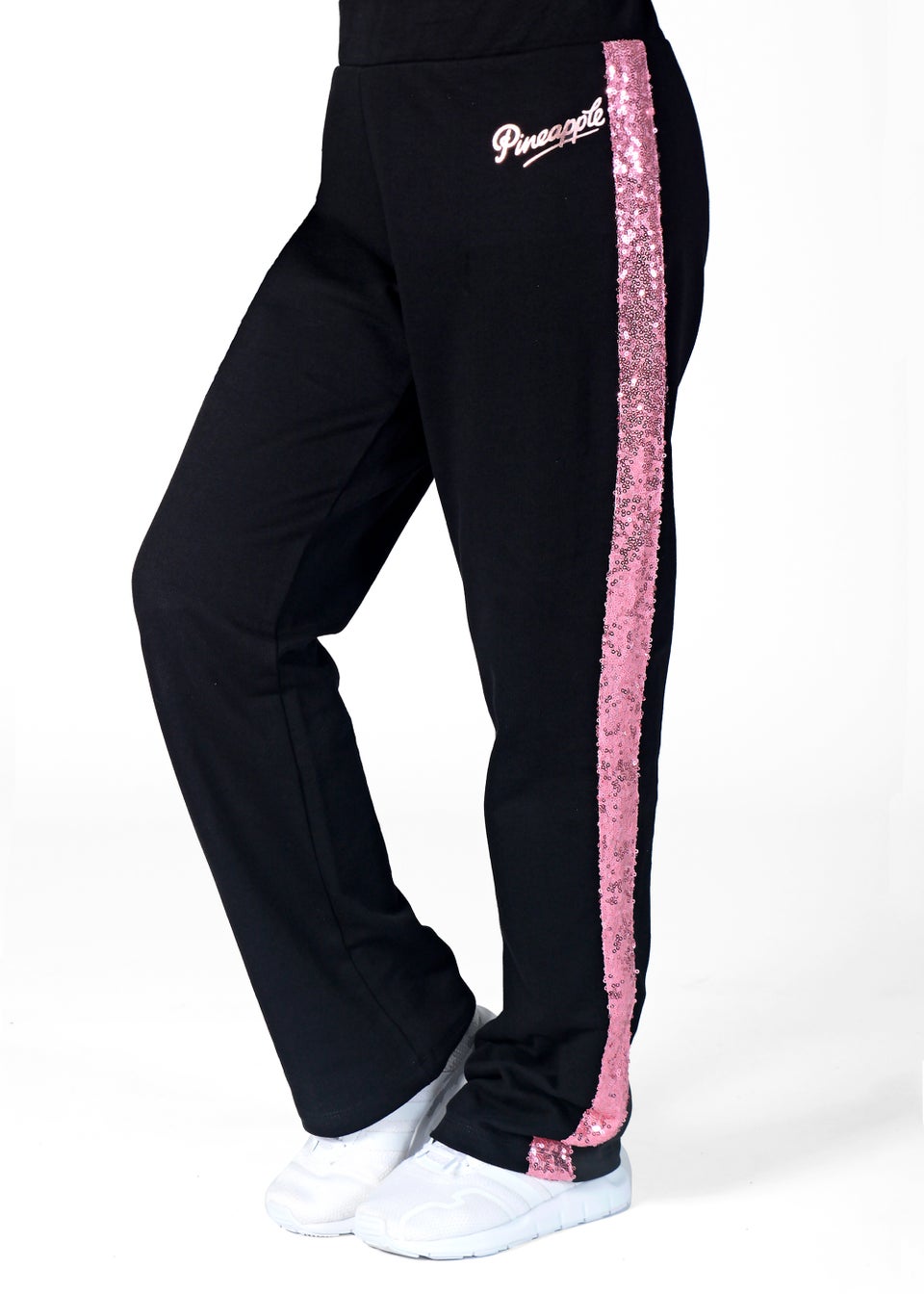 Girls Pineapple Black Sequin Wide Leg Joggers (5-13yrs)