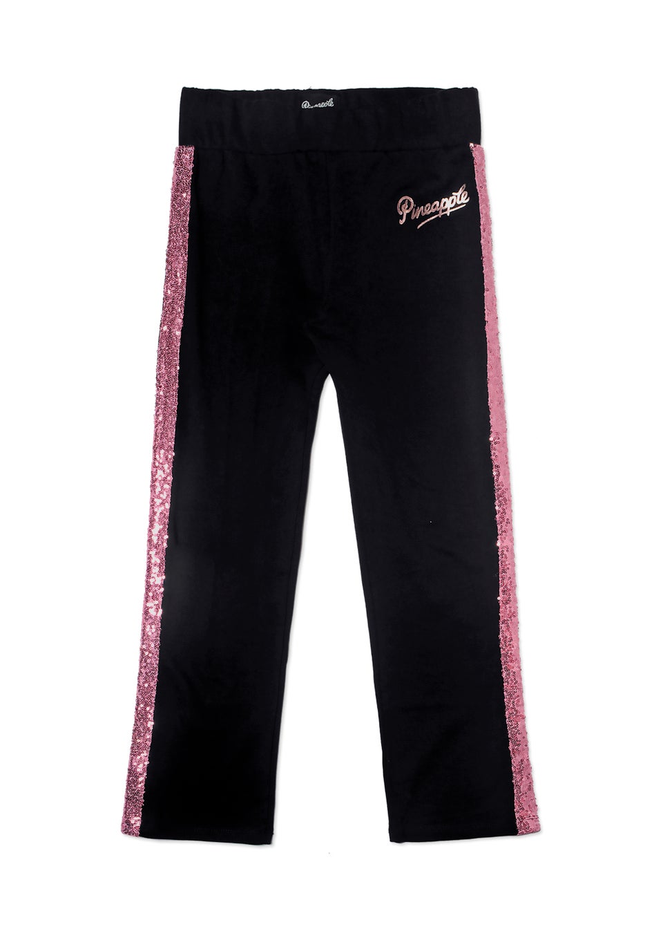 Girls Pineapple Black Sequin Wide Leg Joggers (5-13yrs)