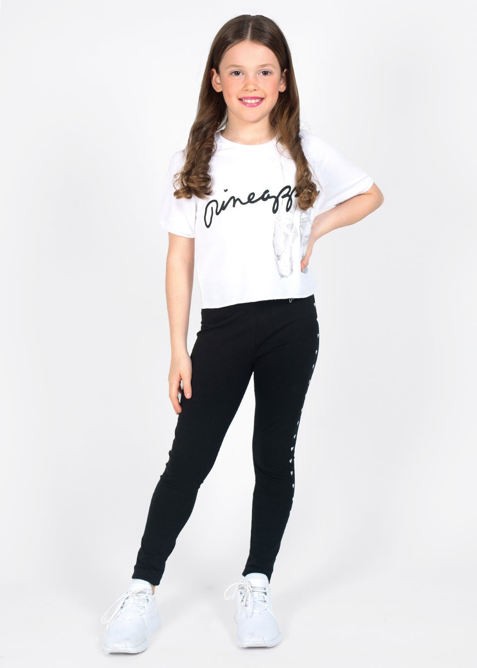 Girls Pineapple White Ballet Slouch T-Shirt (5-12yrs)