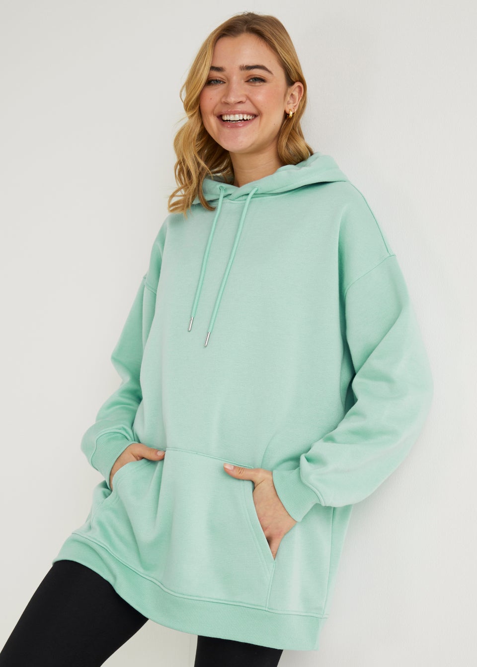 Green Longline Hoodie