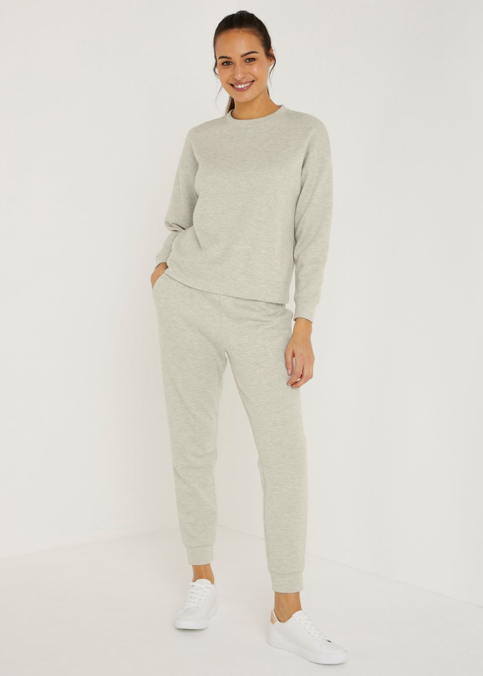 OATMEAL COMFY KNIT 2 POCKET SWEATSHIRT