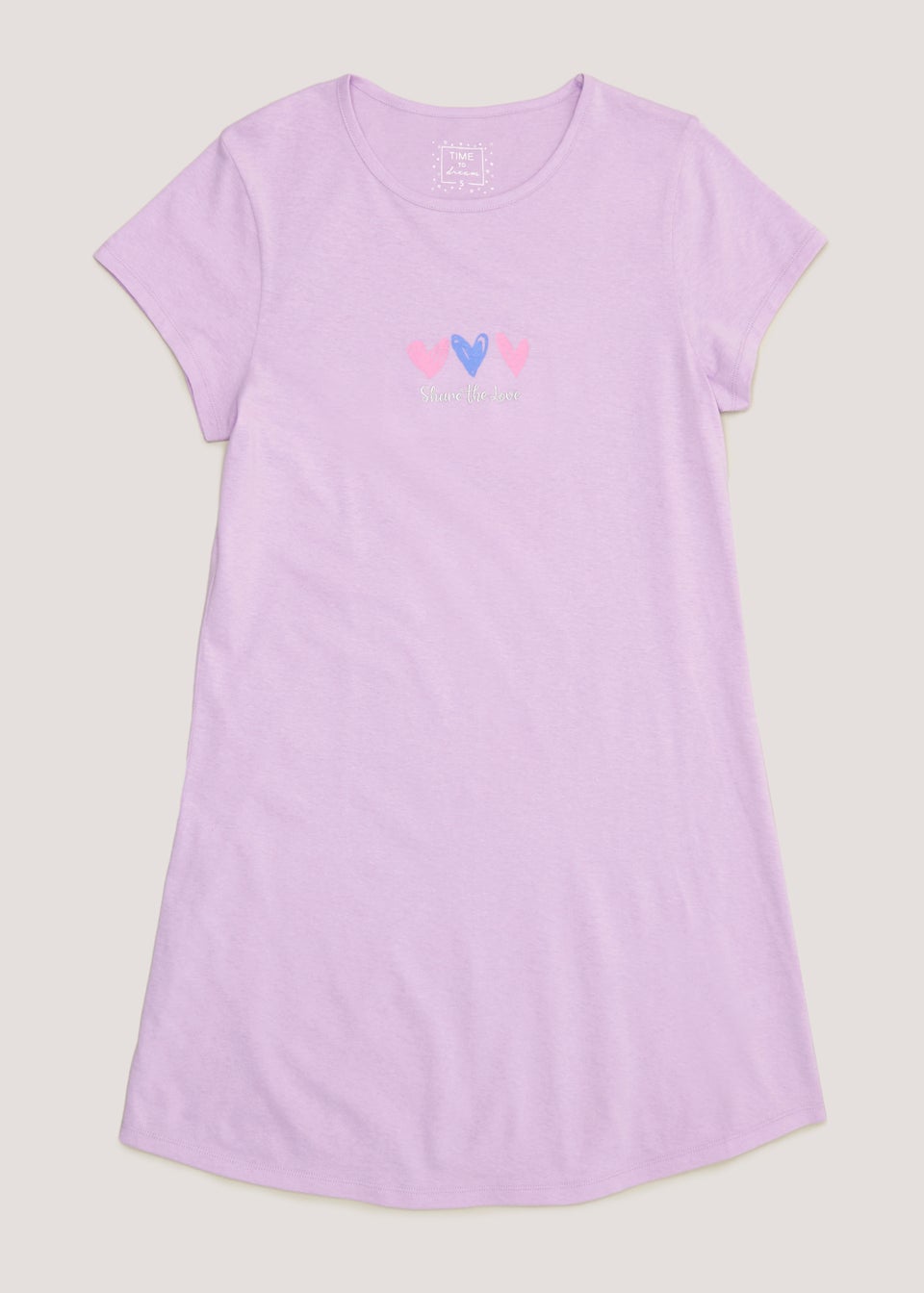 Lilac Heart Embroidered Nightie