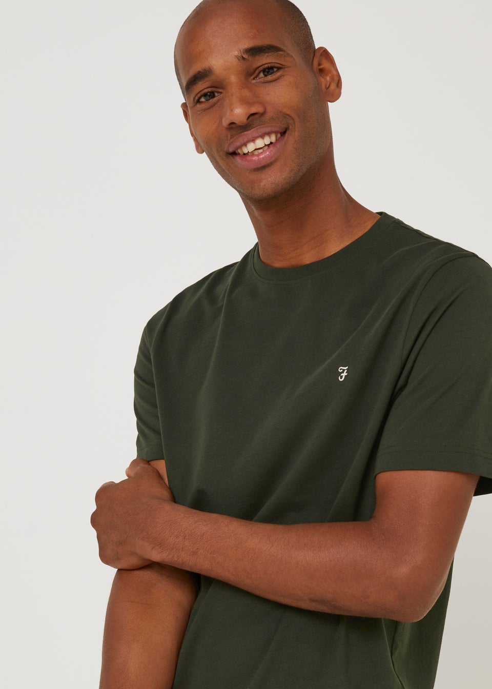 Maglietta Uomo Farah Eddie - 100% Cotone Biologico, Logo Ricamato, Taglio Classico