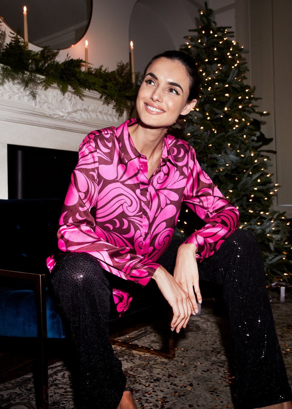 Et Vous Pink Swirl Print Shirt