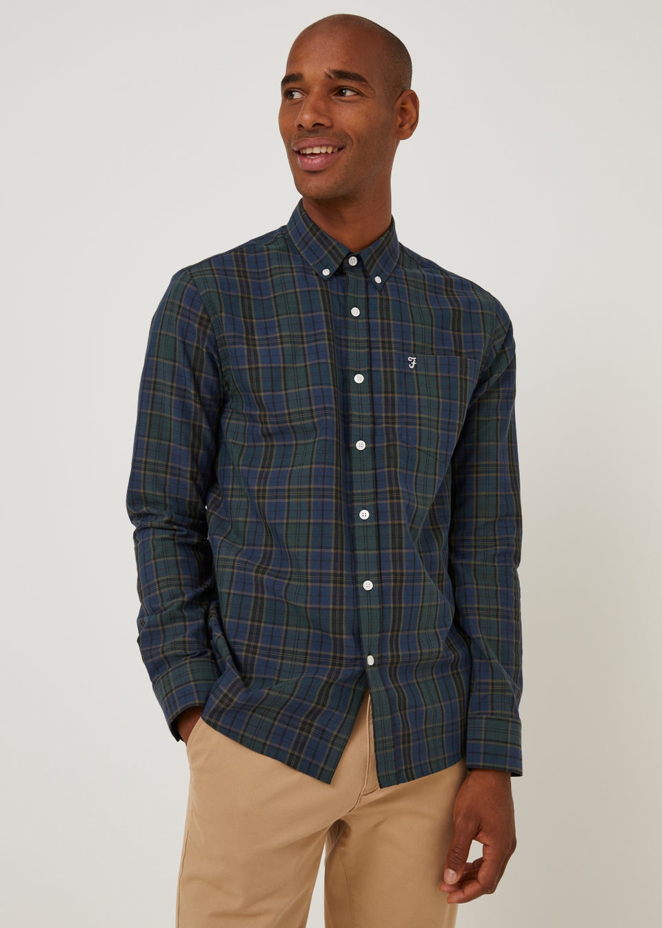 Farah Edina Green Check Oxford Shirt