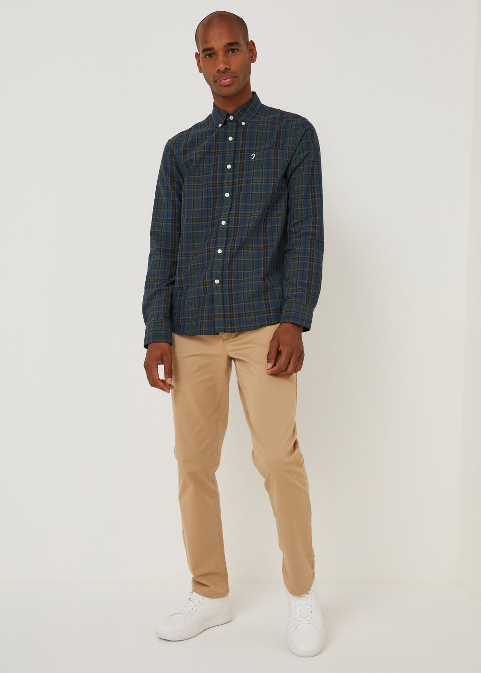 Farah Edina Green Check Oxford Shirt