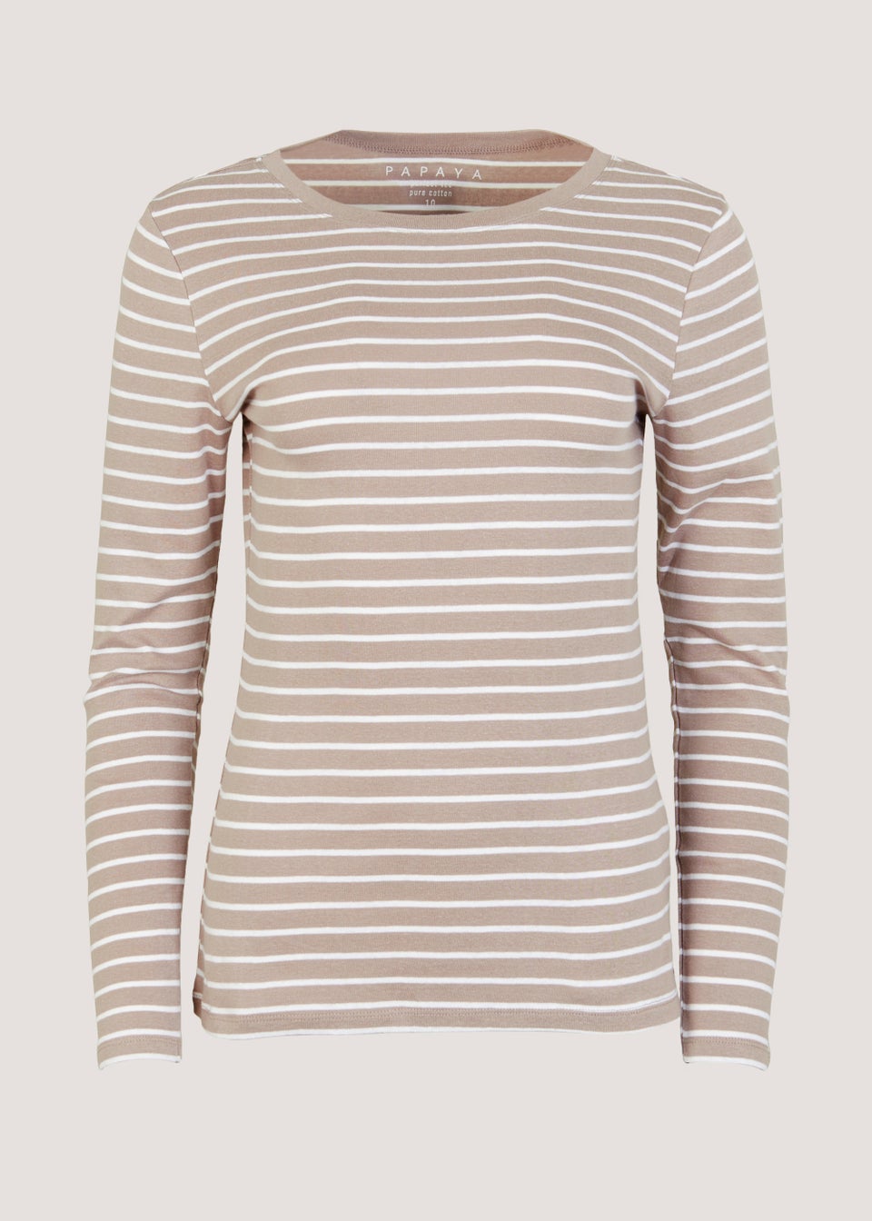 Beige Stripe Long Sleeve T-Shirt - Matalan