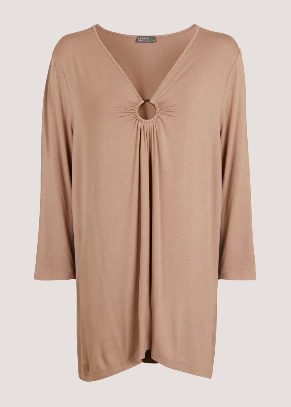 Papaya Curve Brown Long Sleeve Ring Top