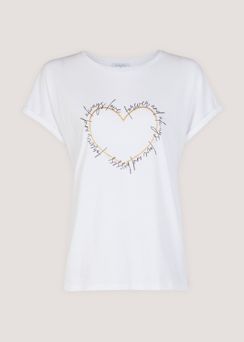 White Heart Slogan T-Shirt