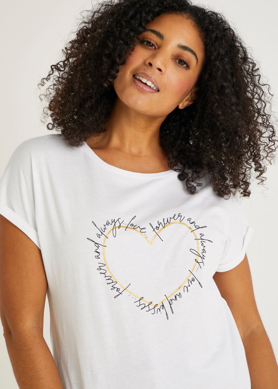 White Heart Slogan T-Shirt