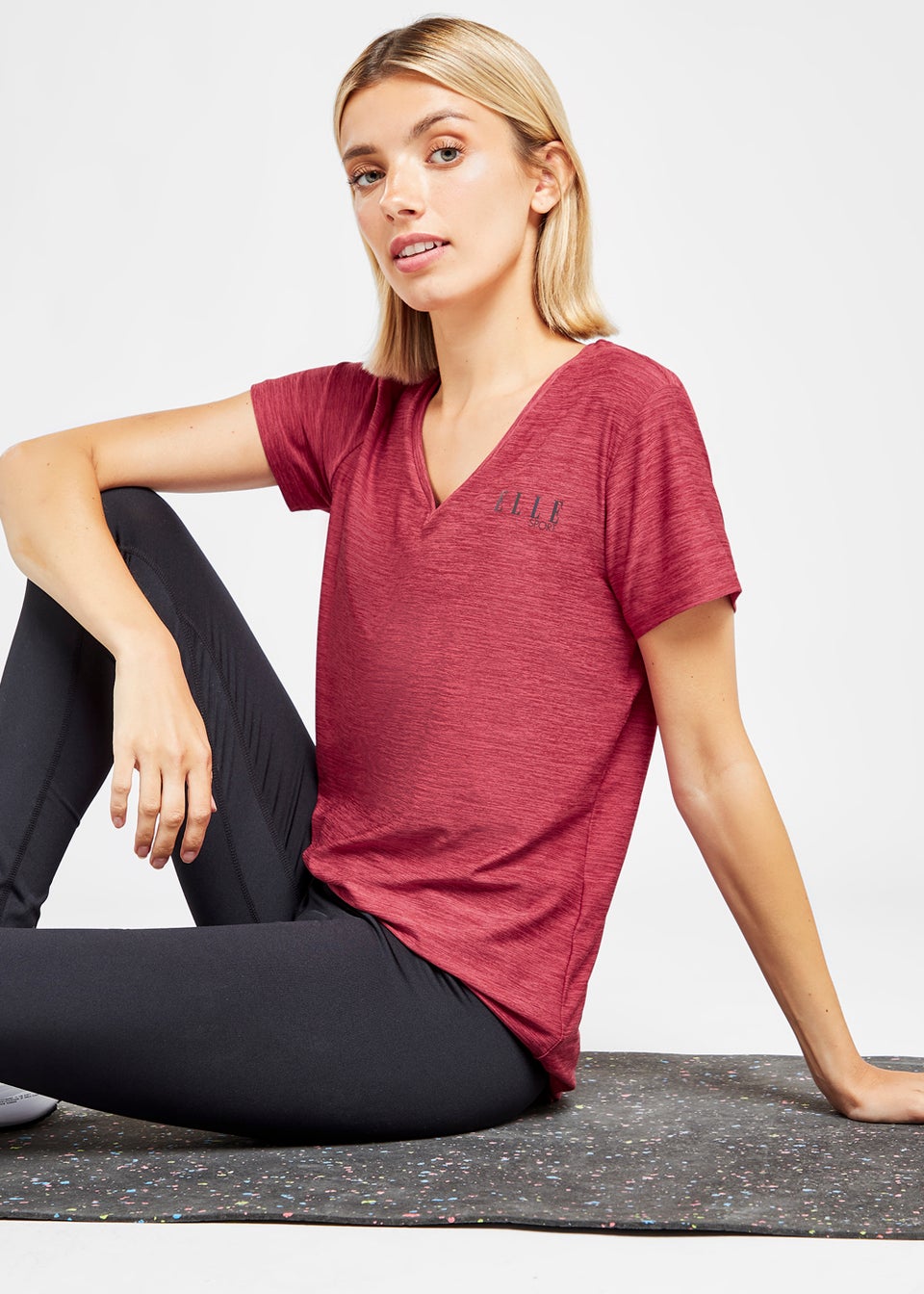 Elle Sport Red Marl Soft Touch Tank Top
