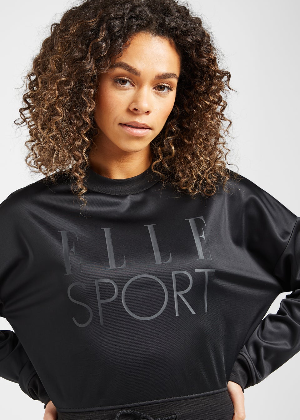Elle Sport Black Cropped Sweatshirt