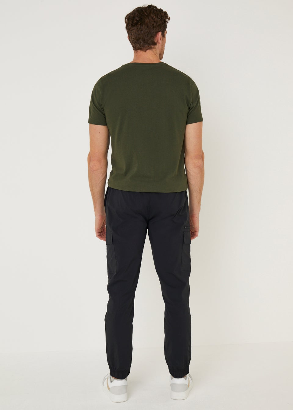 Black Cuffed Cargo Trousers