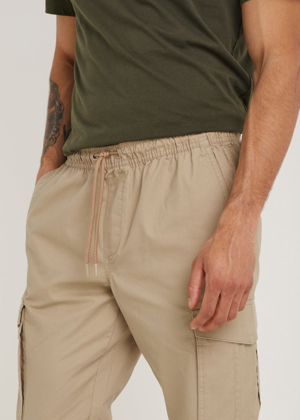 Tan Slim Fit Cargo Trousers  Matalan