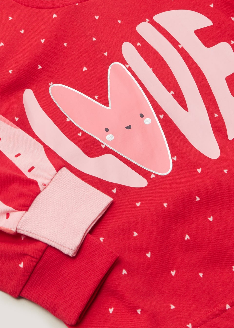 Girls 2 Pack Pink & Red Love Pyjama Sets (9mths-5yrs)