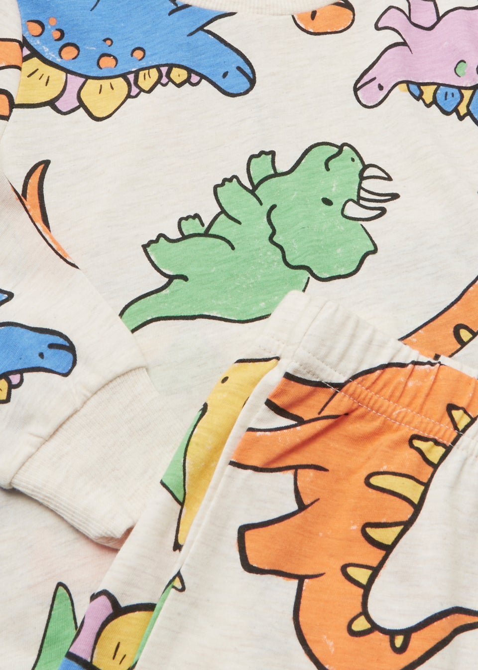 Boys Oatmeal Dinosaur Pyjama Set (9mths-5yrs)