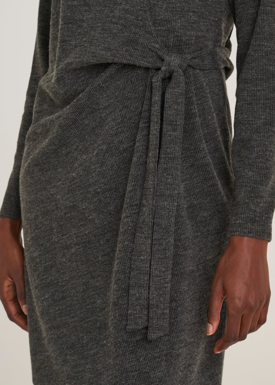 Grey Long Sleeve Jersey Dress