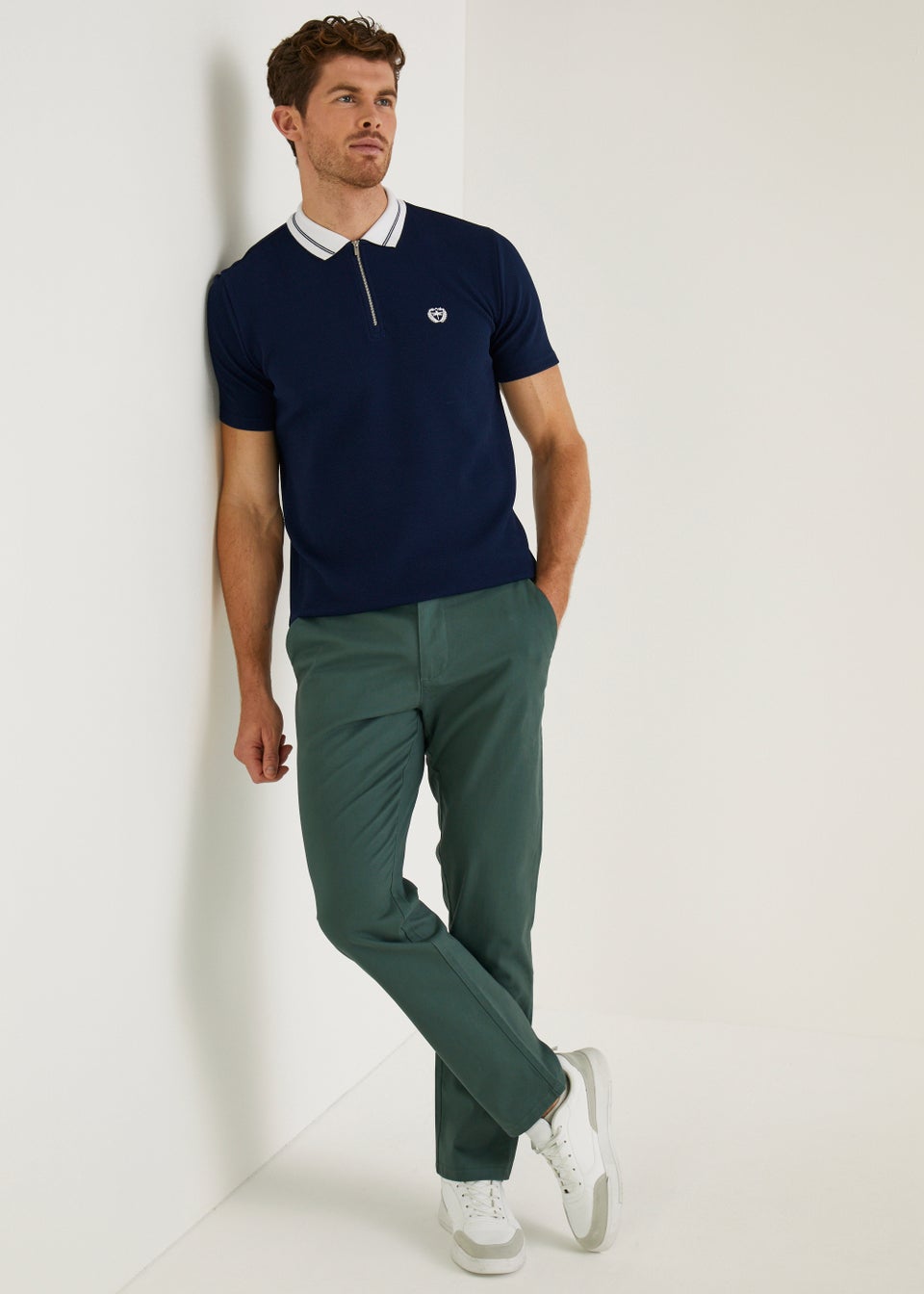 Teal Straight Fit Stretch Chinos