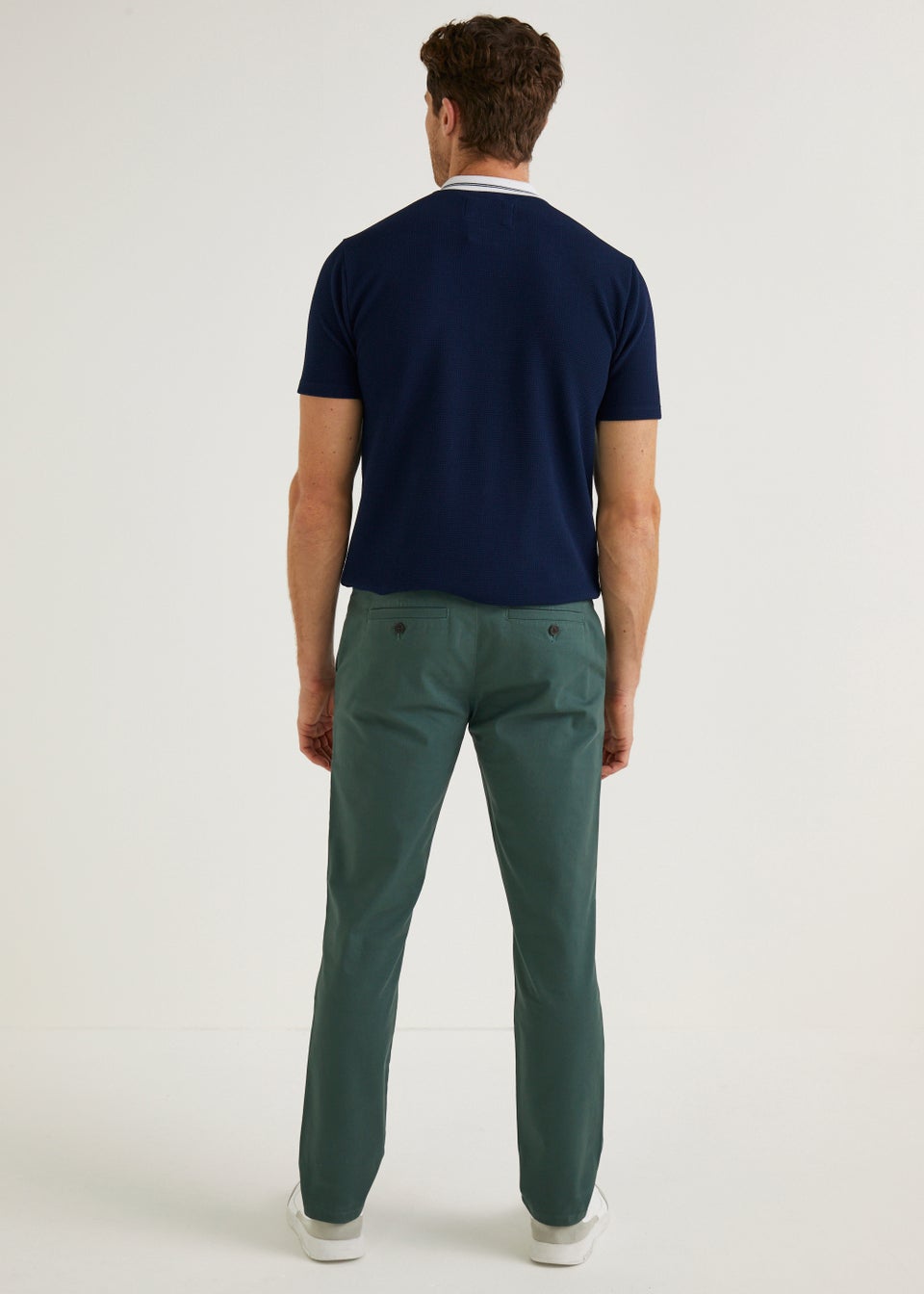 Teal Straight Fit Stretch Chinos