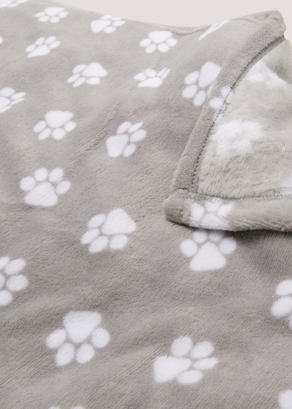 Grey Paw Print Pet Fleece Blanket (130cm x 150cm)