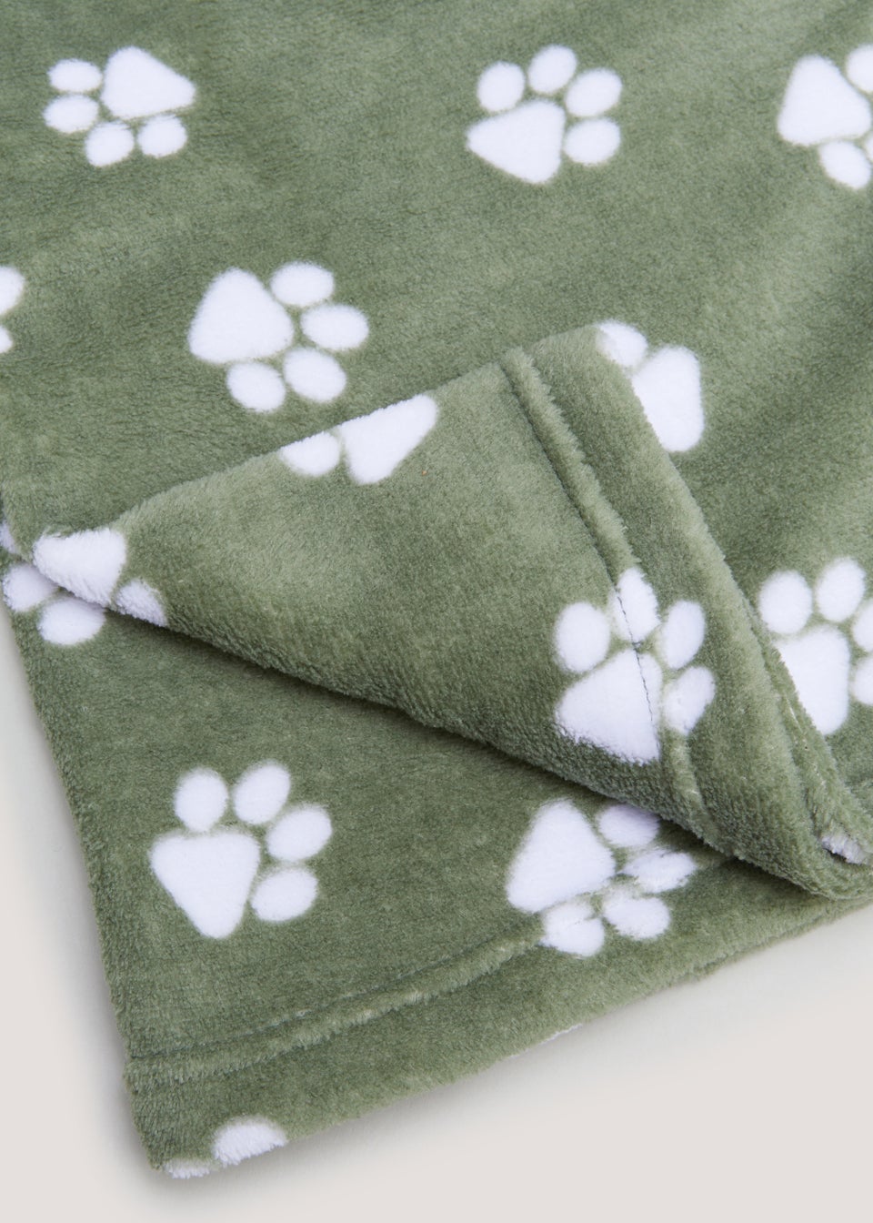 Green Paw Print Pet Fleece Blanket (130cm x 150cm)