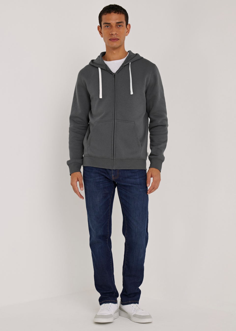 Grey Essential Zip Up Hoodie