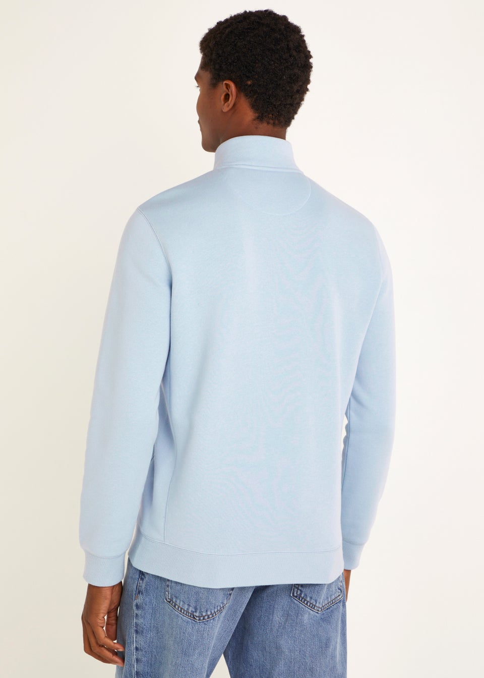 Light Blue Essential Half Zip Sweatshirt