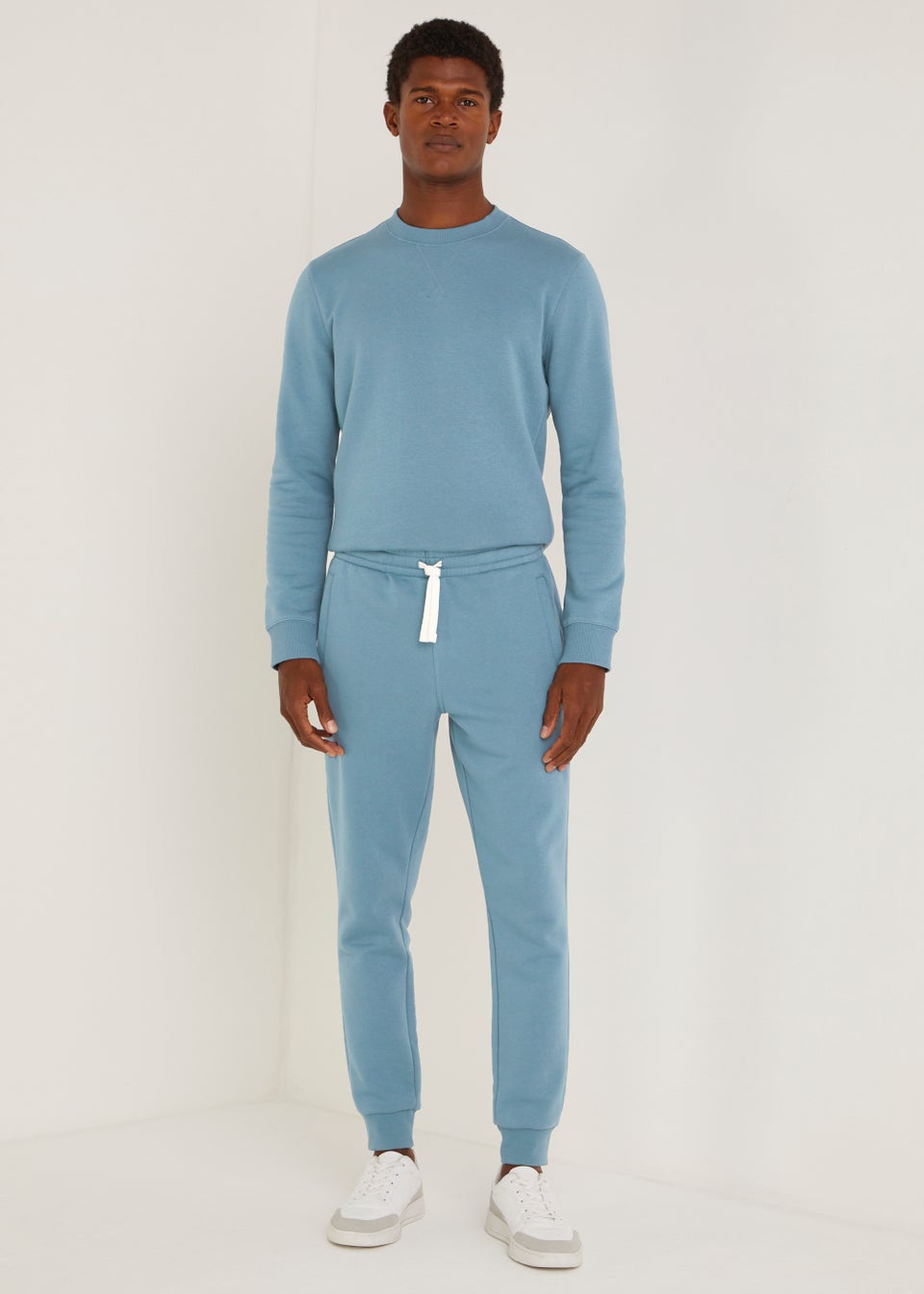 Light Blue Slim Fit Cuffed Joggers Matalan